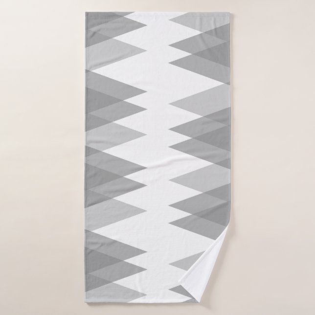 Grey triangles bath towel (Bath Towel)
