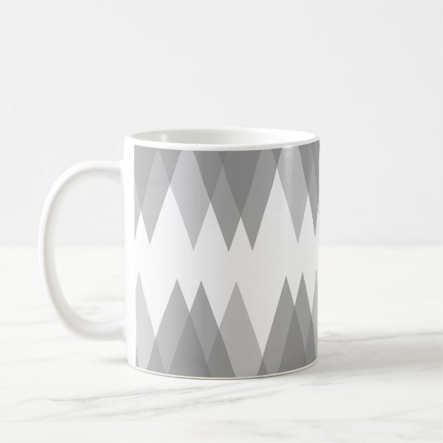 Grey triangles coffee mug (Left)