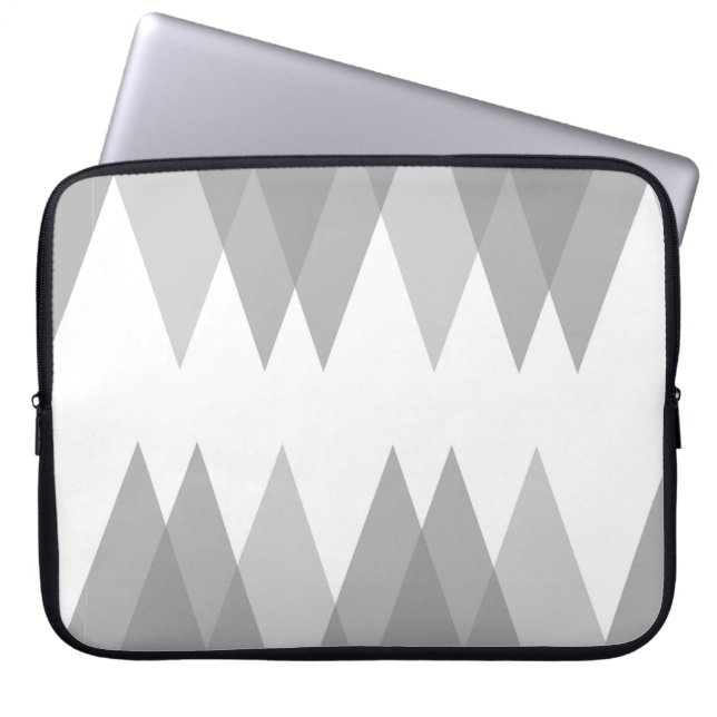 Grey triangles laptop sleeve (Front)