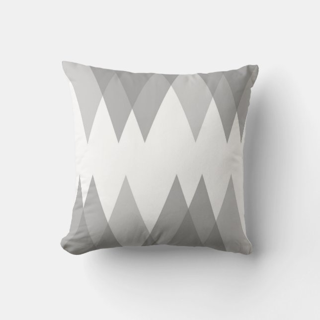 Grey triangles throw pillow (Front)