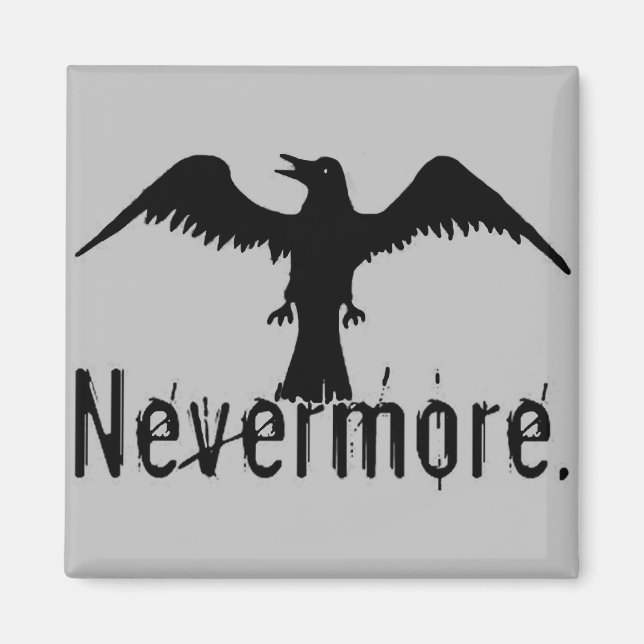 Grey Tribal Raven Nevermore Magnet (Front)