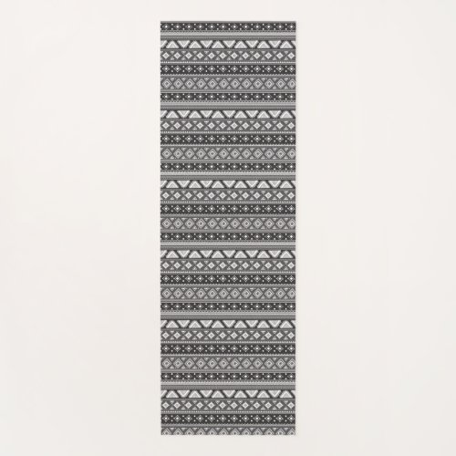 Grey tribal vintage ethnic pattern yoga mat