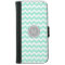 Grey Turquoise Chevron Pattern Monogram