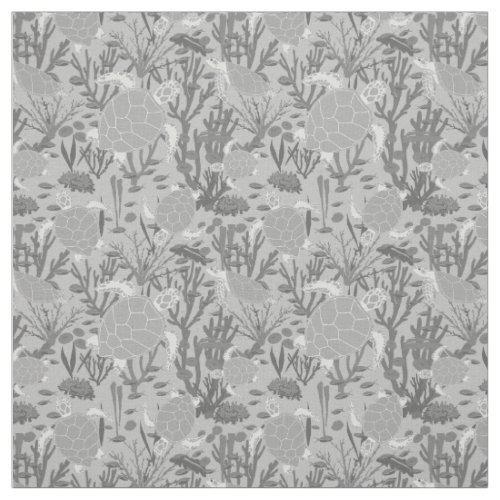 Grey Turtle Pattern Fabric