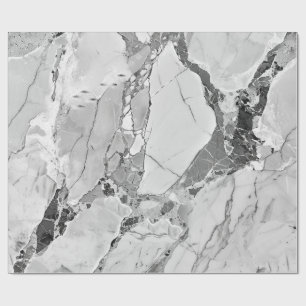 Grey "Twilight Marble Fantasy" Abstract Marbled Pa Wrapping Paper