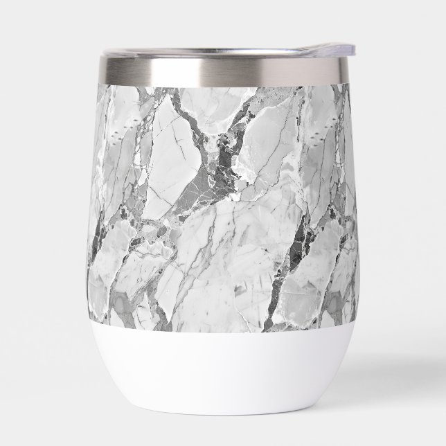 Grey 'Twilight Marble Fantasy' Marble Texture Bott Thermal Wine Tumbler (Left)