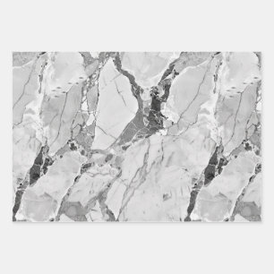 Grey "Twilight Marble Fantasy" Marble Texture Wrap Wrapping Paper Sheets