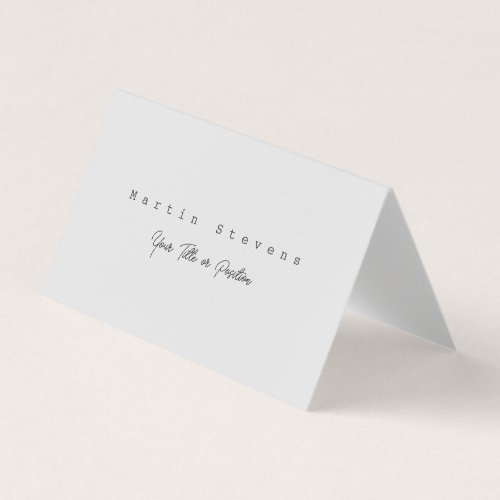 Grey Unique Modern Minimalist Plain Business Card