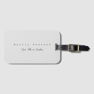 Grey Unique Modern Minimalist Plain Luggage Tag