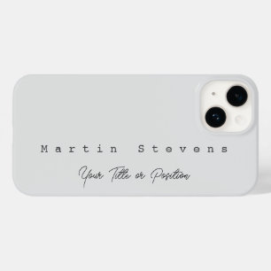 Grey Unique Modern Minimalist Plain Name Case-Mate iPhone 14 Case