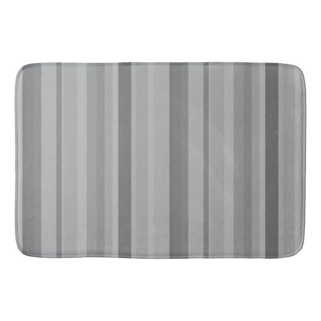 Grey vertical stripes bathroom mat (Front)