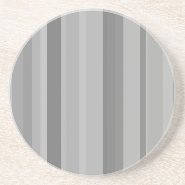 Grey vertical stripes drink coaster (Front)