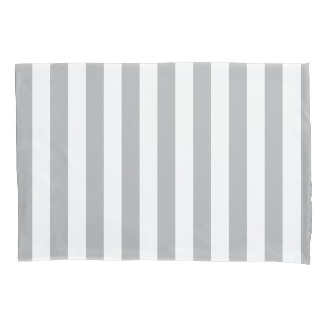 Grey Vertical Stripes Pillow Case (Front)