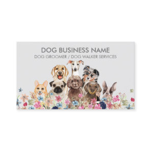 Grey Veterinary Logo Pet Hotel Dogs Business Card
