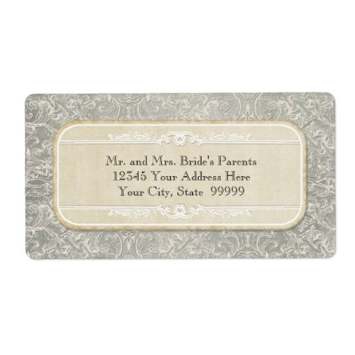 Grey Vintage French Regency Lace Weddings Label