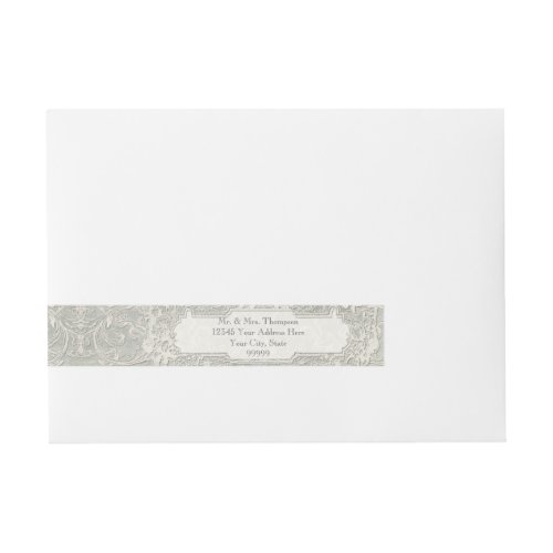 Grey Vintage French Regency Lace Weddings Wrap Around Address Label