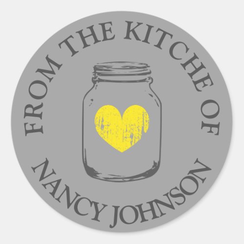 Grey vintage mason jar From the kitchen of sticker