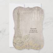 Grey Vintage Paris Parisian Stylish Bridal Shower Invitation (Front)