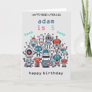 grey vintage retro sci fi Robot Birthday Cards