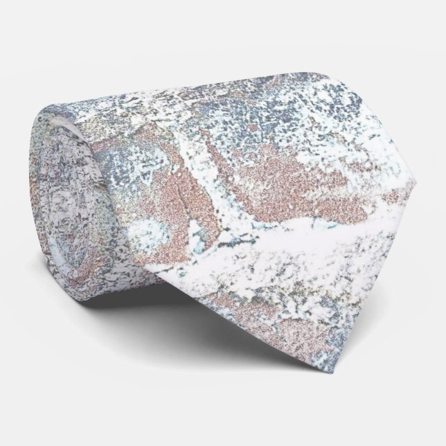 Grey Wall Brick Design Modern Art Abstract Artwork Neck Tie (Rolled)