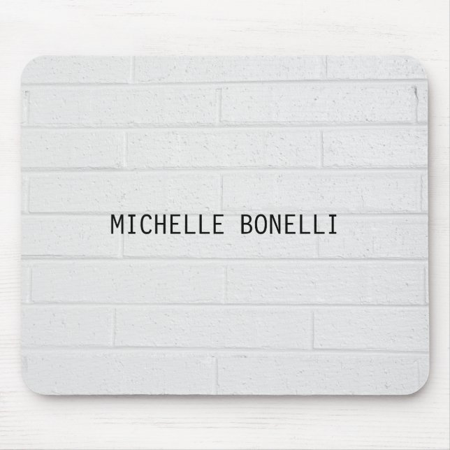Grey  Wall Bricks Design Plain Legible Modern Mouse Pad (Front)