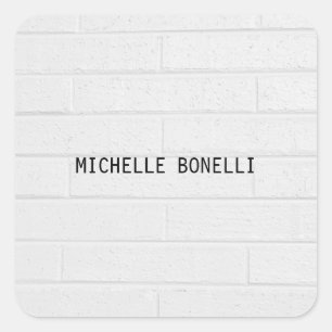 Grey Wall Bricks Design Plain Legible Modern Square Sticker