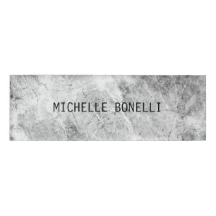 Grey Wall Design Background Plain Legible Modern Name Tag