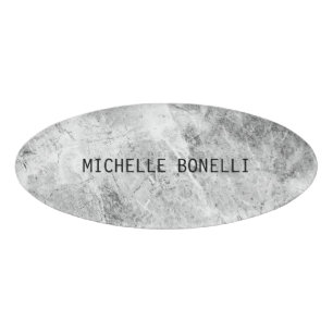 Grey Wall Design Background Plain Legible Modern Name Tag
