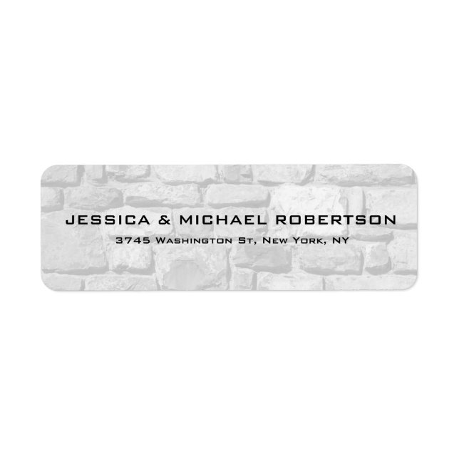 Grey Wall Plain Elegant Modern Trendy Family Label (Front)
