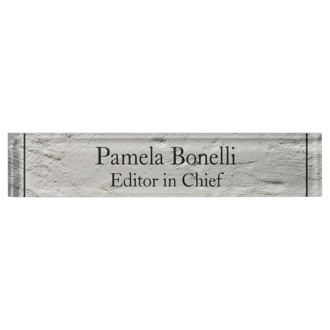 Grey Wall Professional Unique Classical Simple Desk Name Plate (Front)