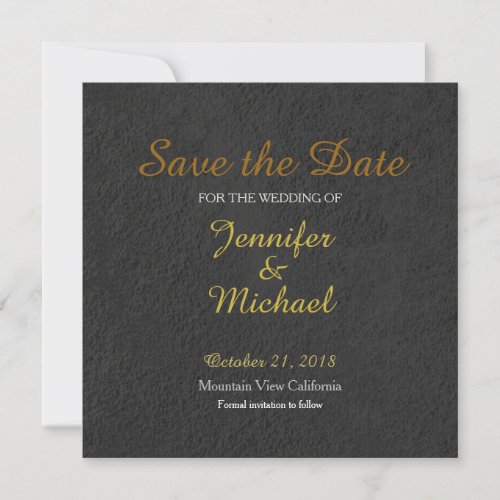 Grey Wall Save the Date Wedding Handwriting