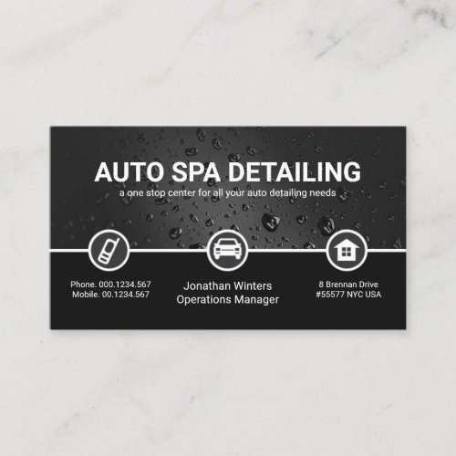 Grey Water Drop Special Auto Border Car Wash Business Card