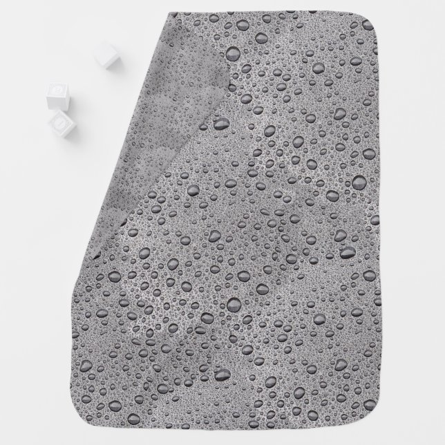 Grey water droplets baby blanket (In Situ)