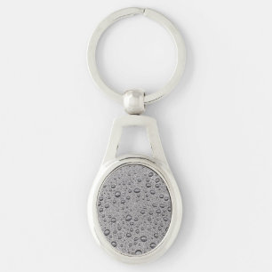 Grey water droplets keychain