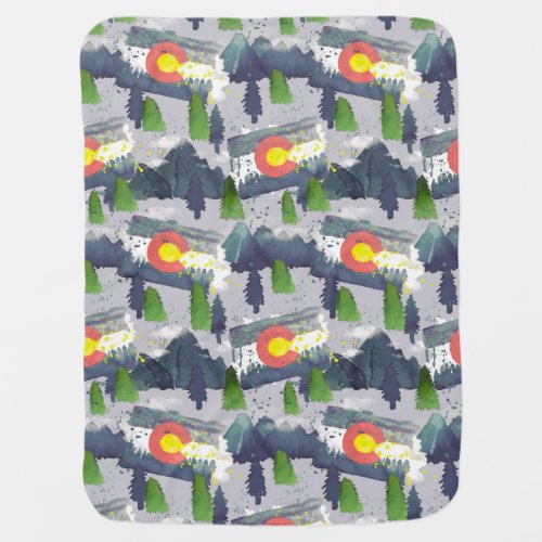 Grey watercolor Colorado Baby Blanket