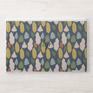 Grey Watercolor Floral Seamless Pattern HP Laptop Skin