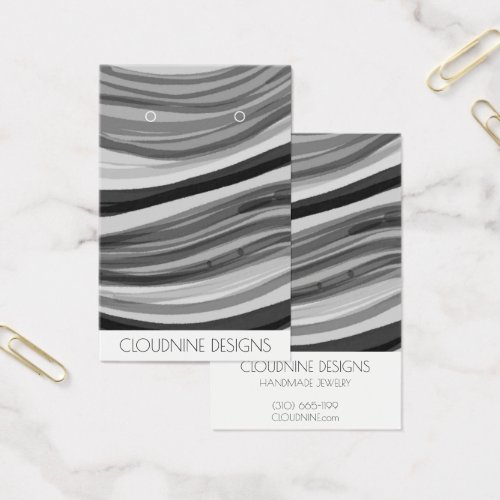 Grey Waves Earring Necklace Jewelry Display Card
