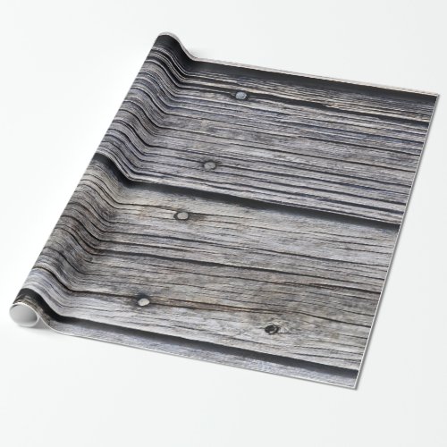 Grey Weather_board Barn Siding effect Wrapping Paper