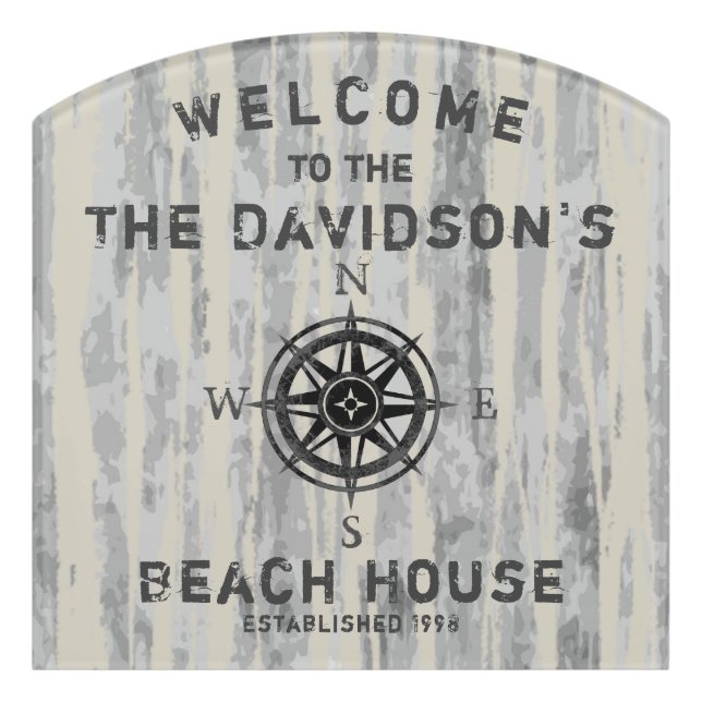 Grey Weathered Wood Door Sign (Contour Front)