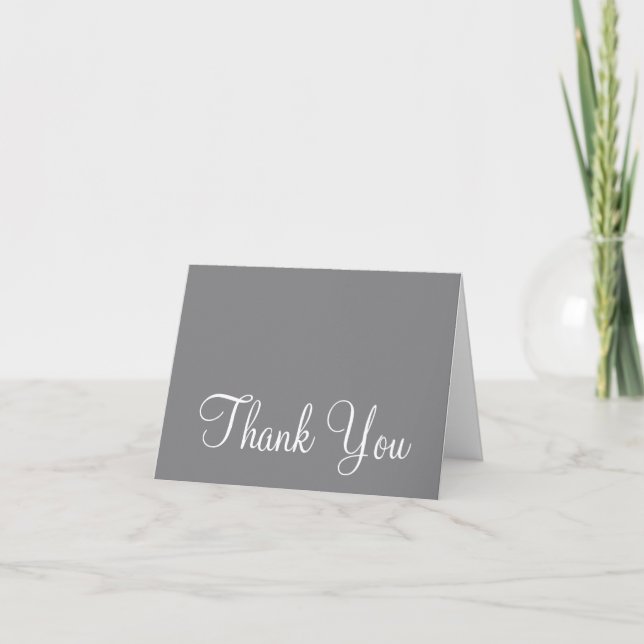 Grey Wedding Thank You Card (Front)