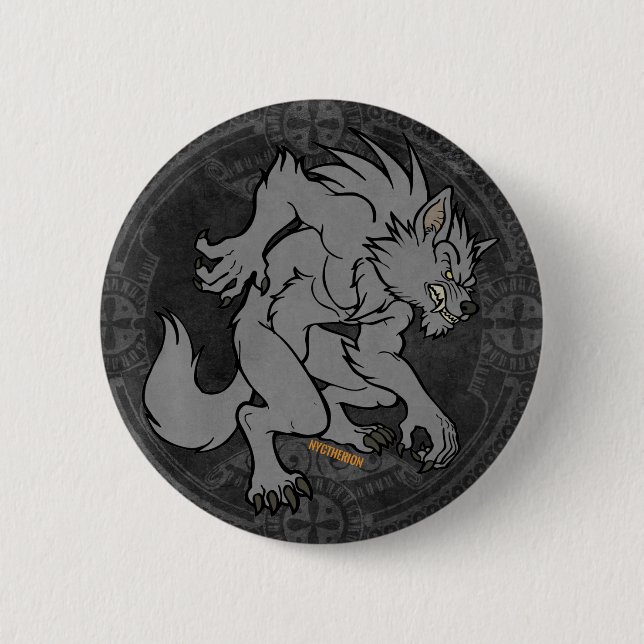 Grey Werewolf Button (Front)