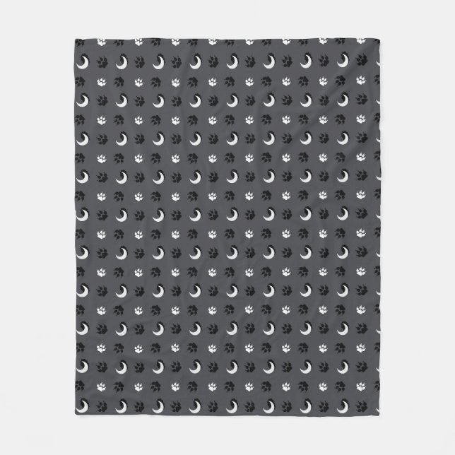 Grey Werewolf Moon  Fleece Blanket (Front)