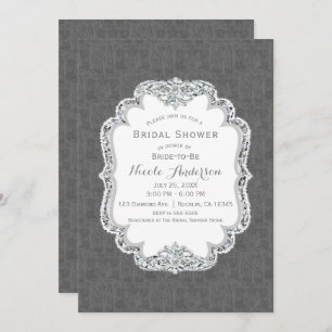 Grey Western Boots & Vest Glam Bridal Shower Invitation
