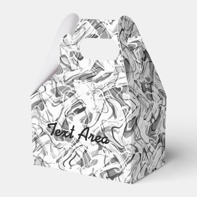 Grey & White Abstract Smoke Party Favor Box (Front Side)