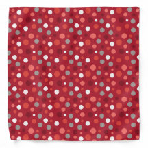 Grey White and Red Polka Dot