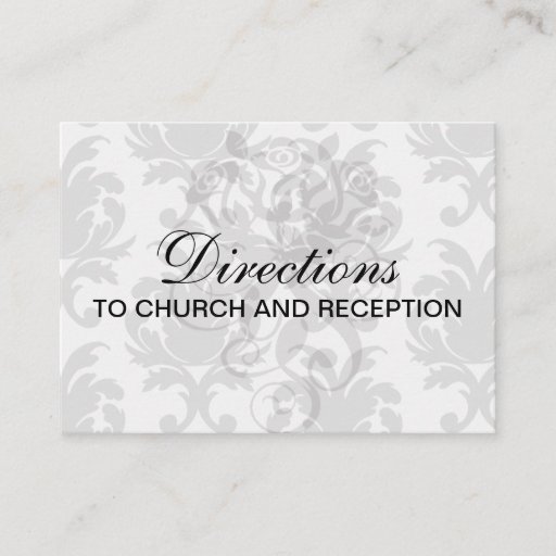 Customizable grey white baroque damask business card templates