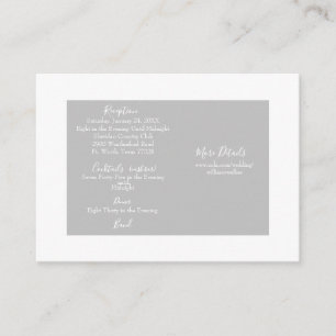 Grey & White Cash Bar Website Wedding II Enclosure Card