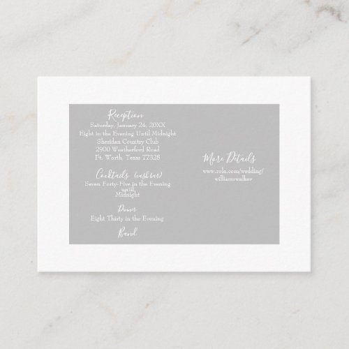 Grey  White Cash Bar Website Wedding II Enclosure Card