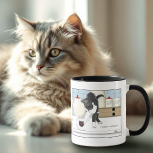 Grey White Cat Funny Tea Mug Kitchen