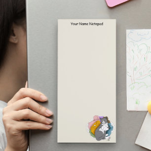 Grey White Cat Hair Laundry Magnetic Notepad